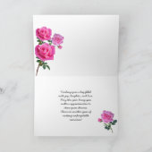 ピンクエレガントローズ誕生日挨拶 カード (内部)