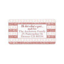 ピンクエレガントローズ金ゴールドグリッタートナカイのシルエット