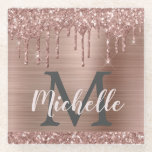 ピンクエレガントローズ金ゴールドグリッタードライモノグラムのプ ガラスコースター<br><div class="desc">ガーリーエレガントバラ金ゴールドグリッター名とガラスコーモノグラムのター。このデザインは、バラモノグラムイニシャルとファーストネーム文字テンプレートを備えたピンクフェイクメタル背景に金ゴールドグリッタードリップを特徴とすカスタムる。完璧フェミニンな贈り物。なお、このデザインは写真効果を印刷したもの。要もし件救済と一致する品連絡目がある。</div>