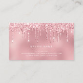 ピンクエレガントローズ金ゴールドグリッター 名刺 (裏面)