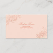 ピンクエレガントローズ金ゴールドスケッチカスタムフローラ エンクロージャーカード (裏面)