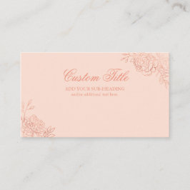 ピンクエレガントローズ金ゴールドスケッチカスタムフローラ エンクロージャーカード