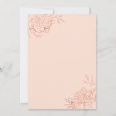 ピンクエレガントローズ金ゴールドスケッチフローラキンセアニェラ 招待状 (裏面)