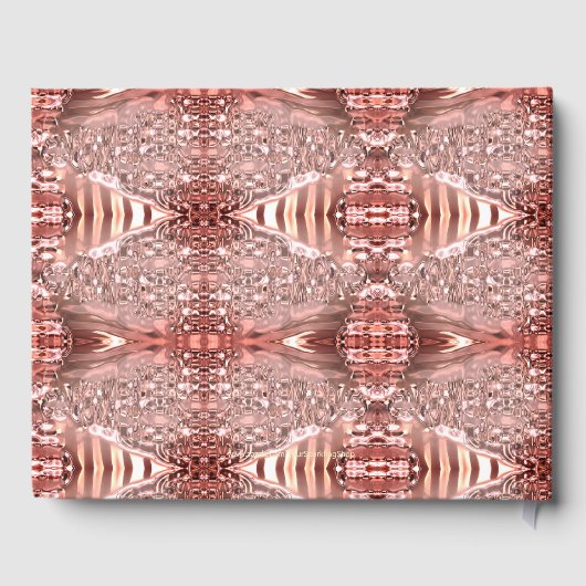 ピンクエレガントローズ金ゴールドスターゴールデン文字スウィート16 ゲストブック (裏面)