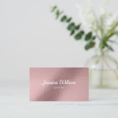 ピンクエレガントローズ金ゴールドミニマリスト 名刺 (スタンド正面)