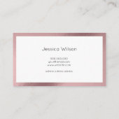 ピンクエレガントローズ金ゴールドミニマリスト 名刺 (裏面)