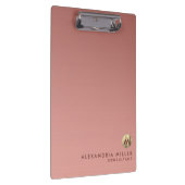 ピンクエレガントローズ金ゴールドモノグラム クリップボード (右)