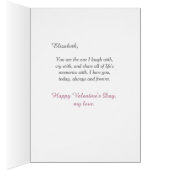 ピンクエレガントローズ金ゴールドリーフロマンチックバレンタイン (内側 (右))