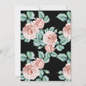 ピンクエレガントローズ黒フローラ誕生会 招待状 (裏面)