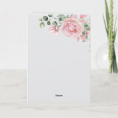 ピンクエレガントローズ1st誕生日パーティー カード (裏面)