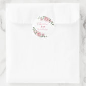 ピンクエレガントローズ1st誕生日パーティー ラウンドシール (バッグ)