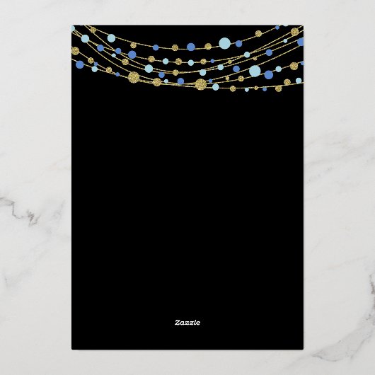 ピンクエレガントローズ&ゴールドフォイルブライダルシャワー 箔招待状 (裏面)