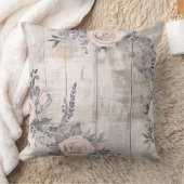 ピンクエレガントローズ&ラベンダー装飾用クッション クッション (ブランケット)