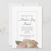 ピンクエレガントローゼスフローラマザーズデイブランチ 招待状 (正面)