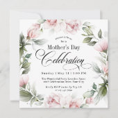 ピンクエレガントローゼズマザーズデイお祝い 招待状 (正面)