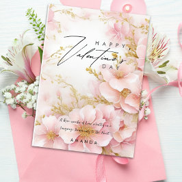 ピンクエレガントローゼバレンタインのデイカード シーズンカード