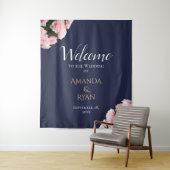 ピンクエレガントローゼブーケフローラ結婚ズウェルカム タペストリー (インサイチュ)