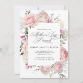 ピンクエレガントローゼマザーズデイブランチ 招待状 (正面)
