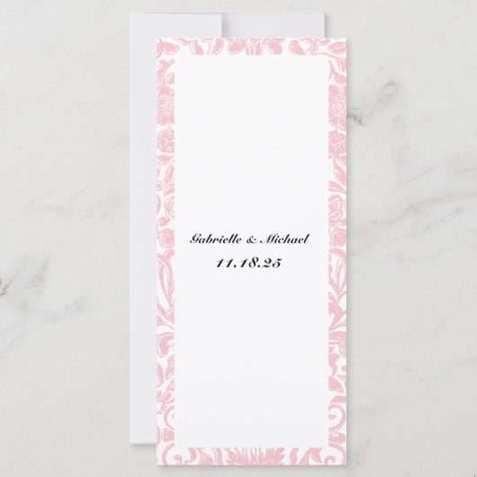 ピンクエレガントロータランタンインディアン結婚のメニュー (裏面)