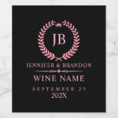 ピンクエレガントローレルリース ワインラベル (シングルラベル)