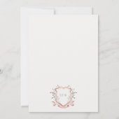 ピンクエレガントワイルドフラワーの水彩結婚紋 ノートカード (裏面)