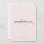 ピンクエレガントワイルドフラワーウォータカラーアート サンキューカード (裏面)