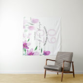 ピンクエレガントワイルドフラワーウォータカラーアート タペストリー (インサイチュ(横))