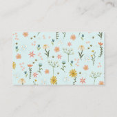 ピンクエレガントワイルドフラワーガールズベビーおむつラッフル エンクロージャーカード (裏面)