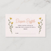 ピンクエレガントワイルドフラワーガールズベビーおむつラッフル エンクロージャーカード (正面)