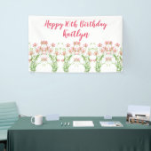 ピンクエレガントワイルドフラワーズ16誕生日パーソナル 横断幕 (トレードショー)