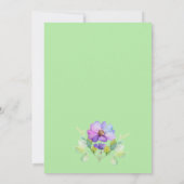 ピンクエレガントワイルドフラワーベビーガールベビー 招待状 (裏面)