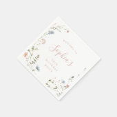 ピンクエレガントワイルドフラワー素朴ボホ誕生日 スタンダードカクテルナプキン (角)