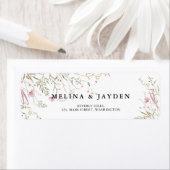 ピンクエレガントワイルドフローラのアドレ結婚ス ラベル (インサイチュ)