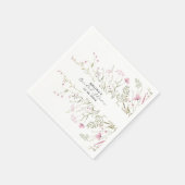 ピンクエレガントワイルドフローラブライダルシャワー スタンダードカクテルナプキン (角)