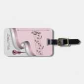 ピンクエレガントヴィオラ楽器ケースラベル ラゲッジタグ (正面横)