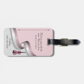 ピンクエレガントヴィオラ楽器ケースラベル ラゲッジタグ (裏面横)