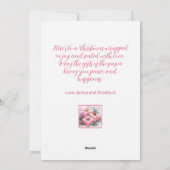 ピンクエレガントヴィンテージクリスマスフラットホリデーカード シーズンカード (裏面)