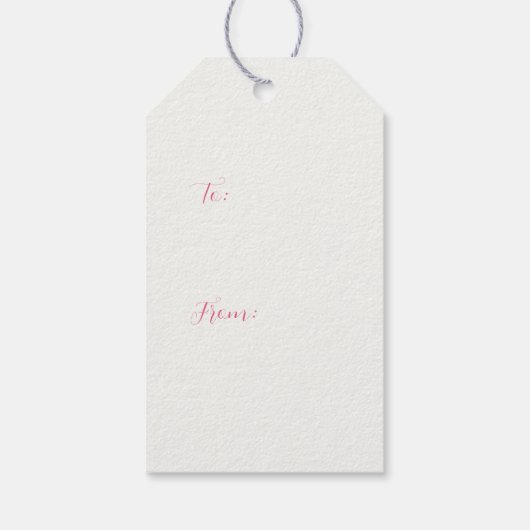 ピンクエレガントヴィンテージクリスマス ギフトタグ (裏面)