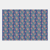 ピンクエレガントヴィンテージジャスミン花パターンセット ラッピングペーパーシート (正面3)