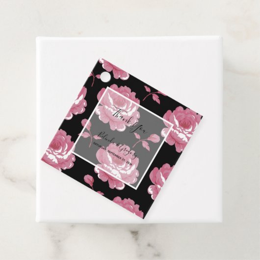 ピンクエレガントヴィンテージバラ結婚の贈り物 フェイバータグ (インサイチュ)