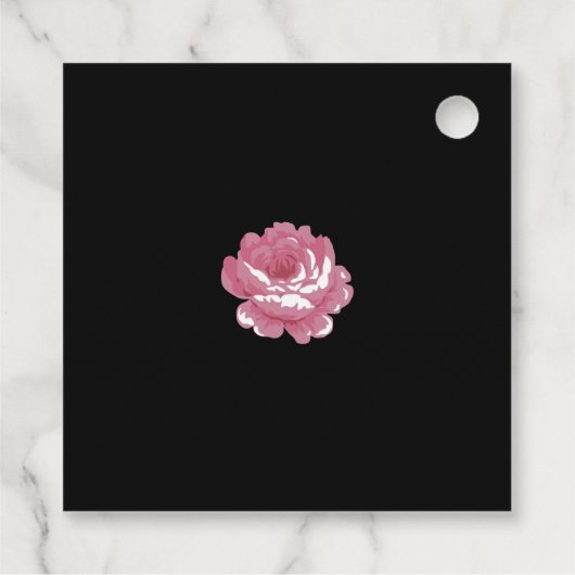 ピンクエレガントヴィンテージバラ結婚の贈り物 フェイバータグ (裏面)