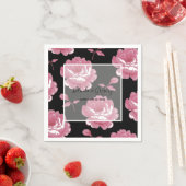 ピンクエレガントヴィンテージバラ結婚ズ スタンダードカクテルナプキン (インサイチュ)