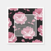 ピンクエレガントヴィンテージバラ結婚ズ スタンダードカクテルナプキン (正面)