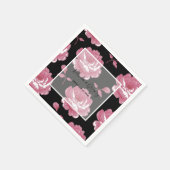 ピンクエレガントヴィンテージバラ結婚ズ スタンダードカクテルナプキン (角)