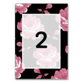 ピンクエレガントヴィンテージバラ結婚ズ テーブルナンバー (裏面)