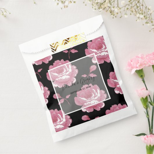 ピンクエレガントヴィンテージバラ結婚ズ フェイバーバッグ (封をした状態)