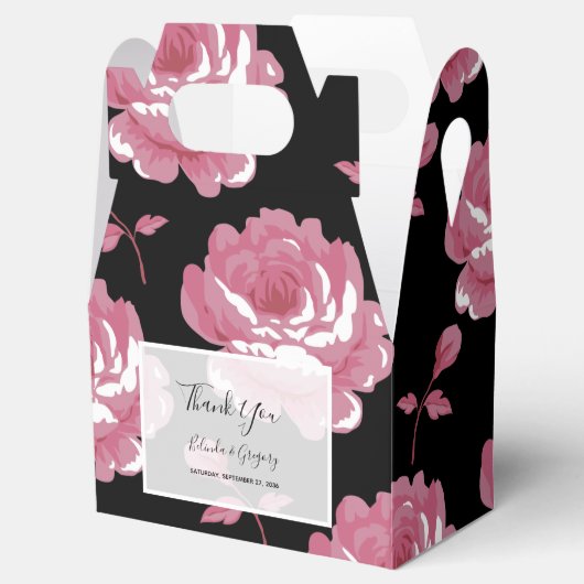 ピンクエレガントヴィンテージバラ結婚ズ フェイバーボックス (オープン)