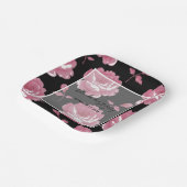 ピンクエレガントヴィンテージバラ結婚ズ ペーパープレート (傾斜あり)