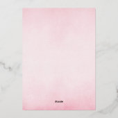 ピンクエレガントヴィンテージフォイル赤ちゃんシャワー招待状 箔招待状 (裏面)