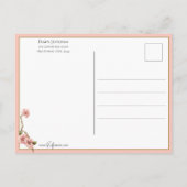 ピンクエレガントヴィンテージフローラバレンタインハート ポストカード (裏面)